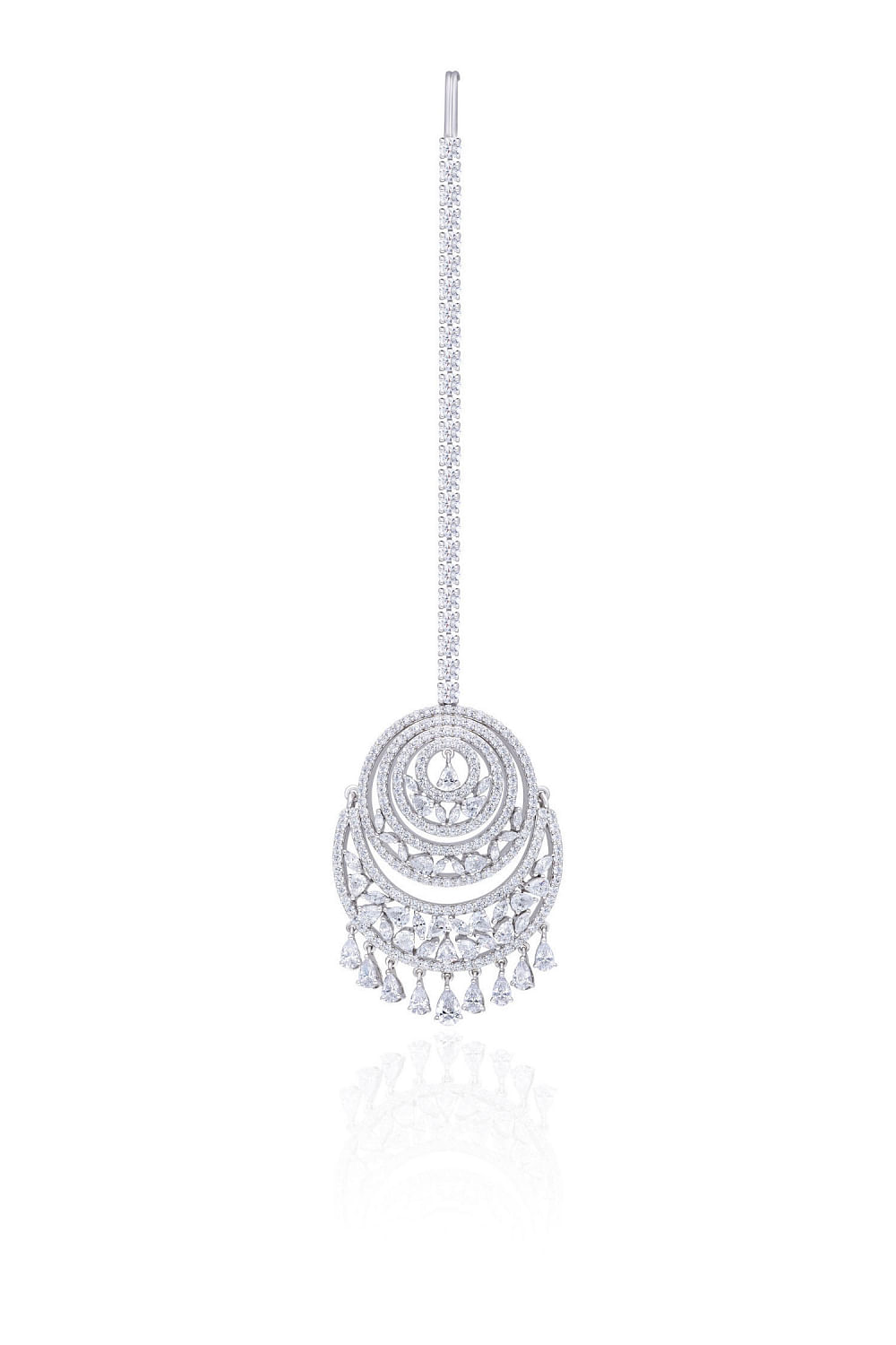 White Swarovski maang tikka