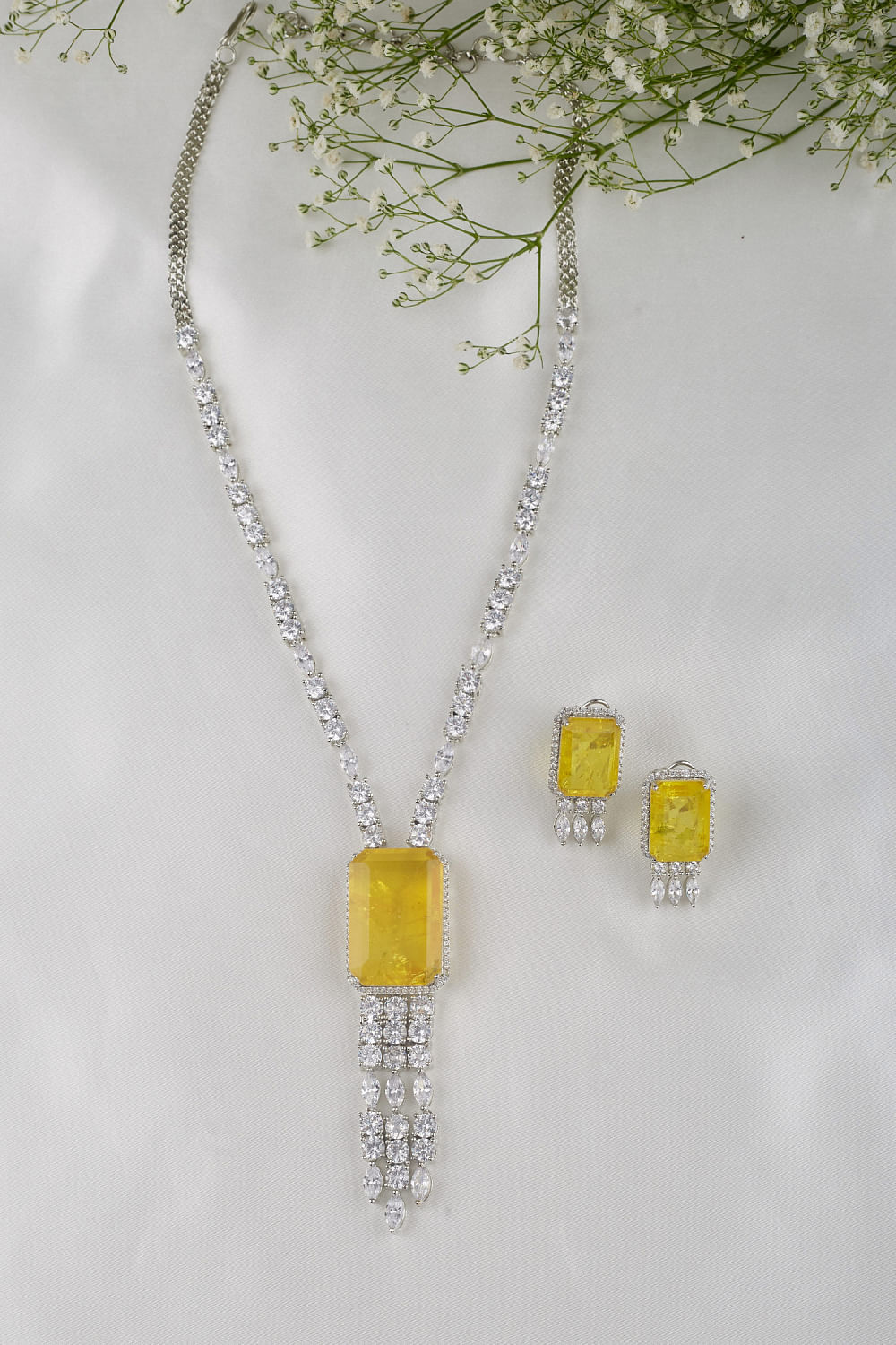 Gabriel Silver Trends Yellow Sapphire Necklace NK3746SVJYS | S. Silverberg  Finer Jewelers
