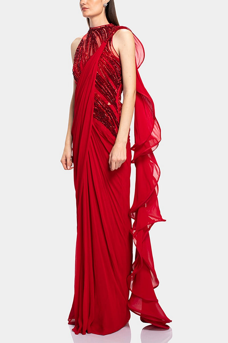 Gaurav gupta red gown top