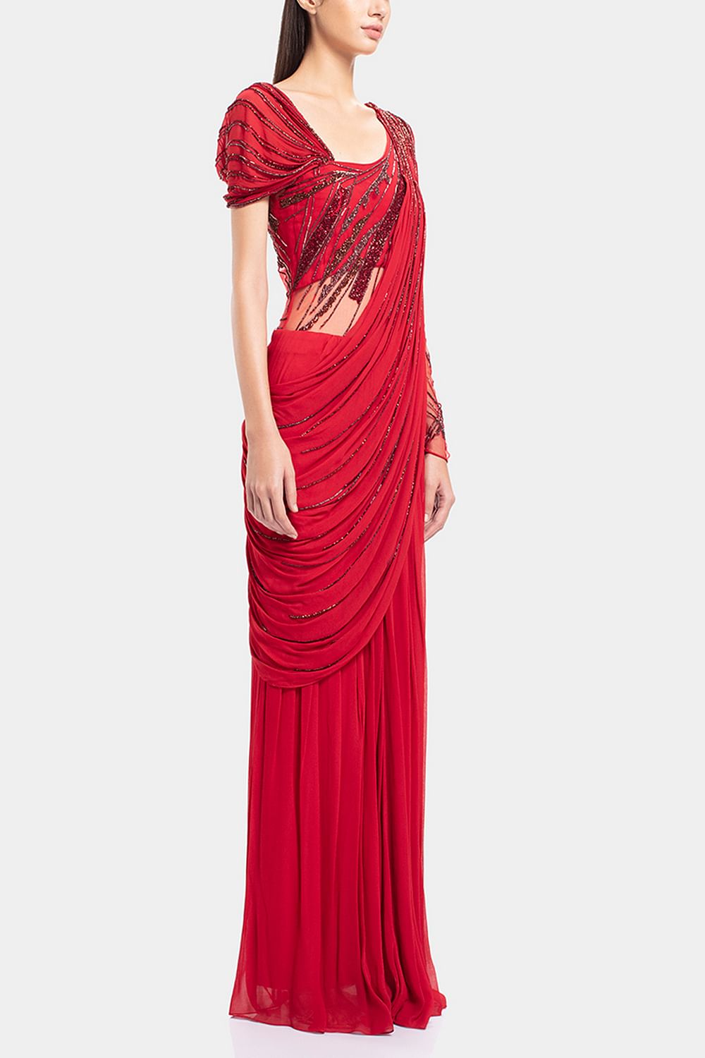 Gaurav gupta red gown top