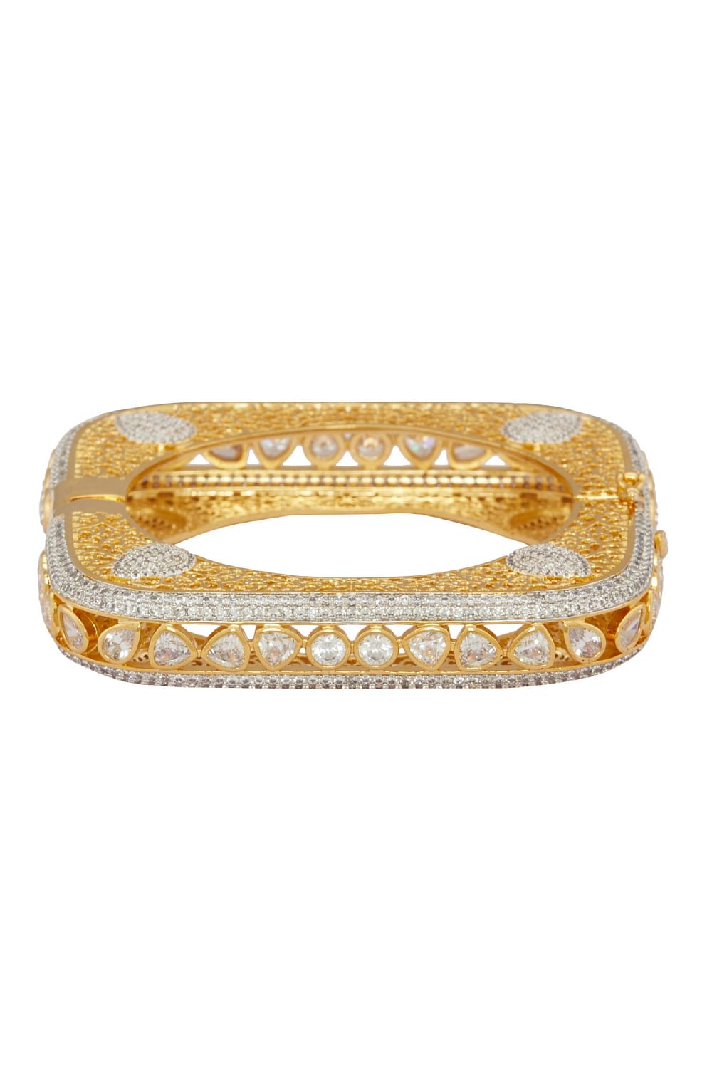 Square gold bangle
