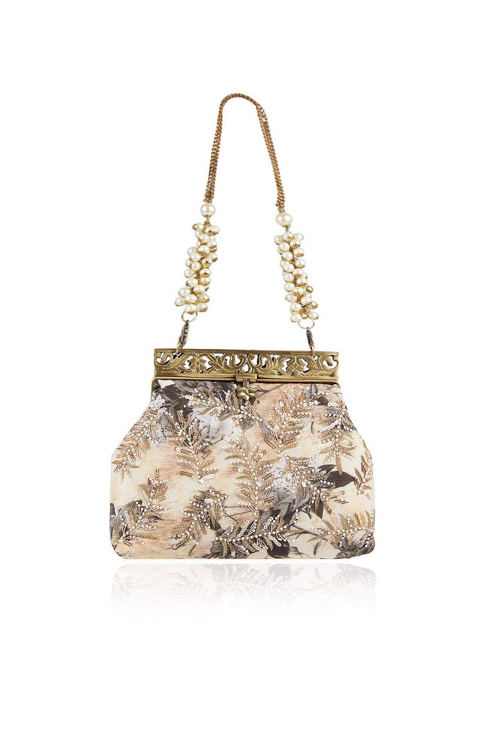 Buy Gold embellished sling bag by House of D'oro at Aashni and Co