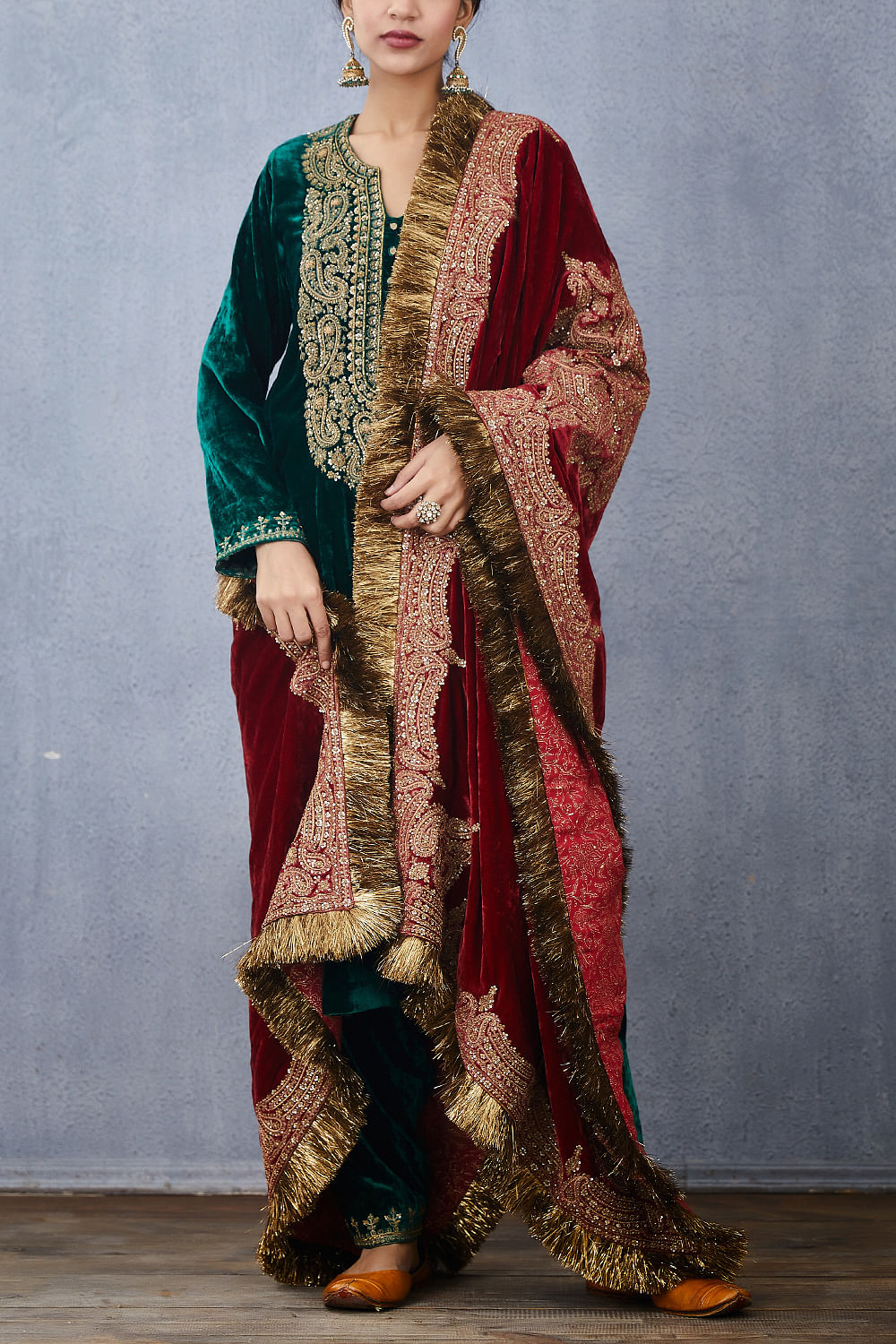 Buy Silk Velvet Blouse by Designer TORANI Online at