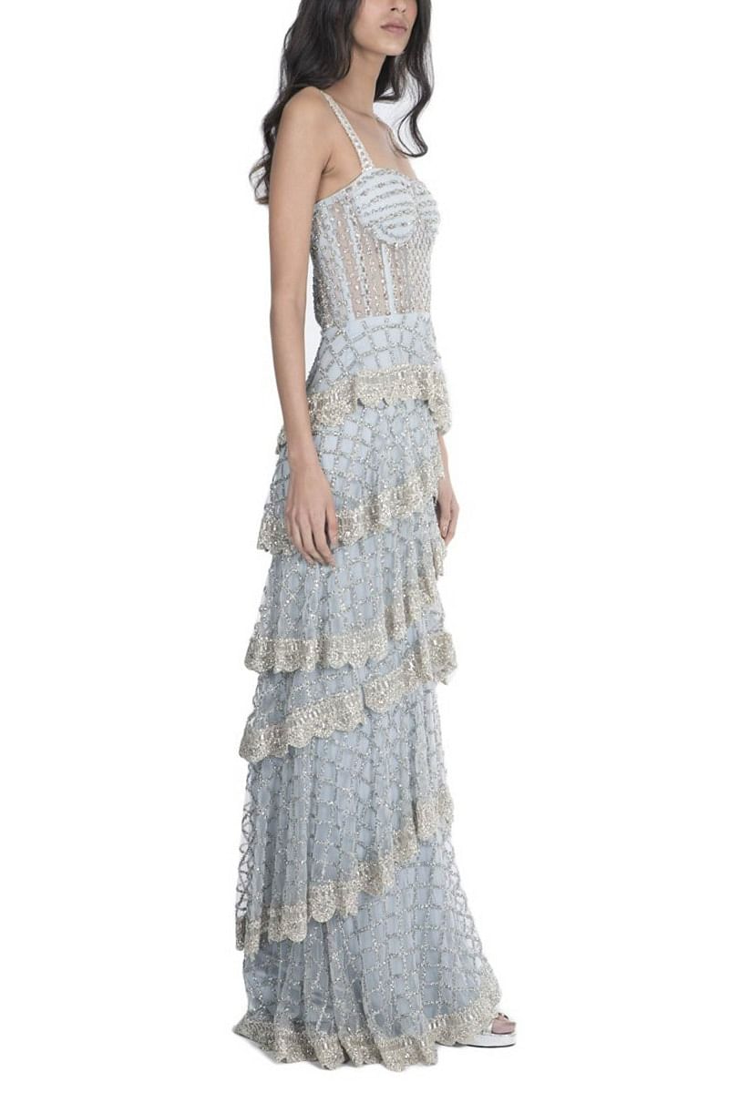 Marie tiered embellished tulle gown hotsell