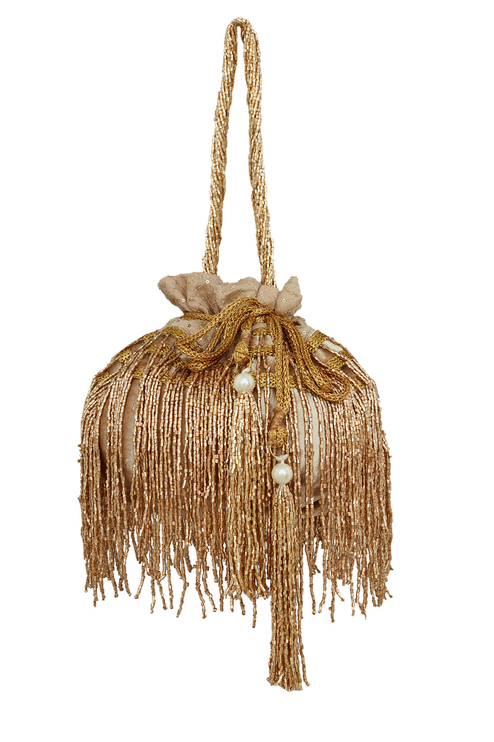 Bottega Veneta Fringe Bag in Parakeet & Gold | FWRD