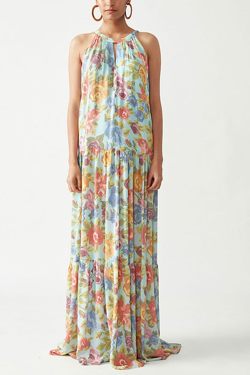 Buy Floral printed maxi dress by Payal Pratap at Aashni and Co