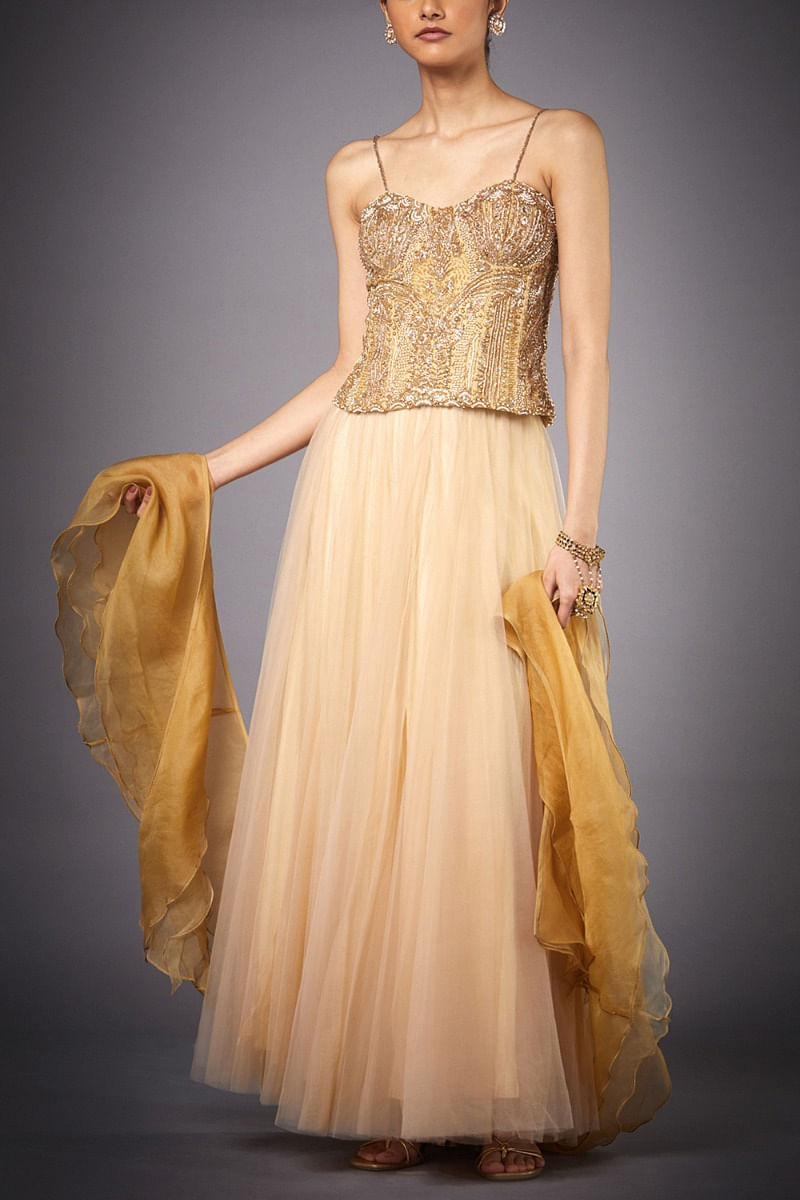 Buy Janet Embroidered Gown by Designer RI RITU KUMAR Online at Ogaan.com