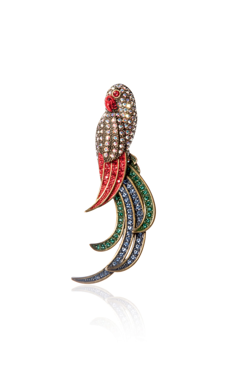Guldastah Parrot Brooch designed by Confluence-Rohit Bal at AASHNI+CO.