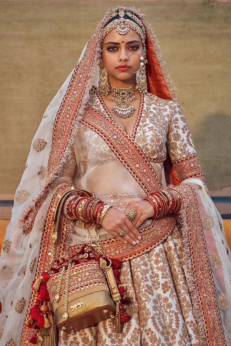 Sabyasachi Inspired wedding Ivory Lehenga Ready To Dispatch Original Kshkin  | eBay