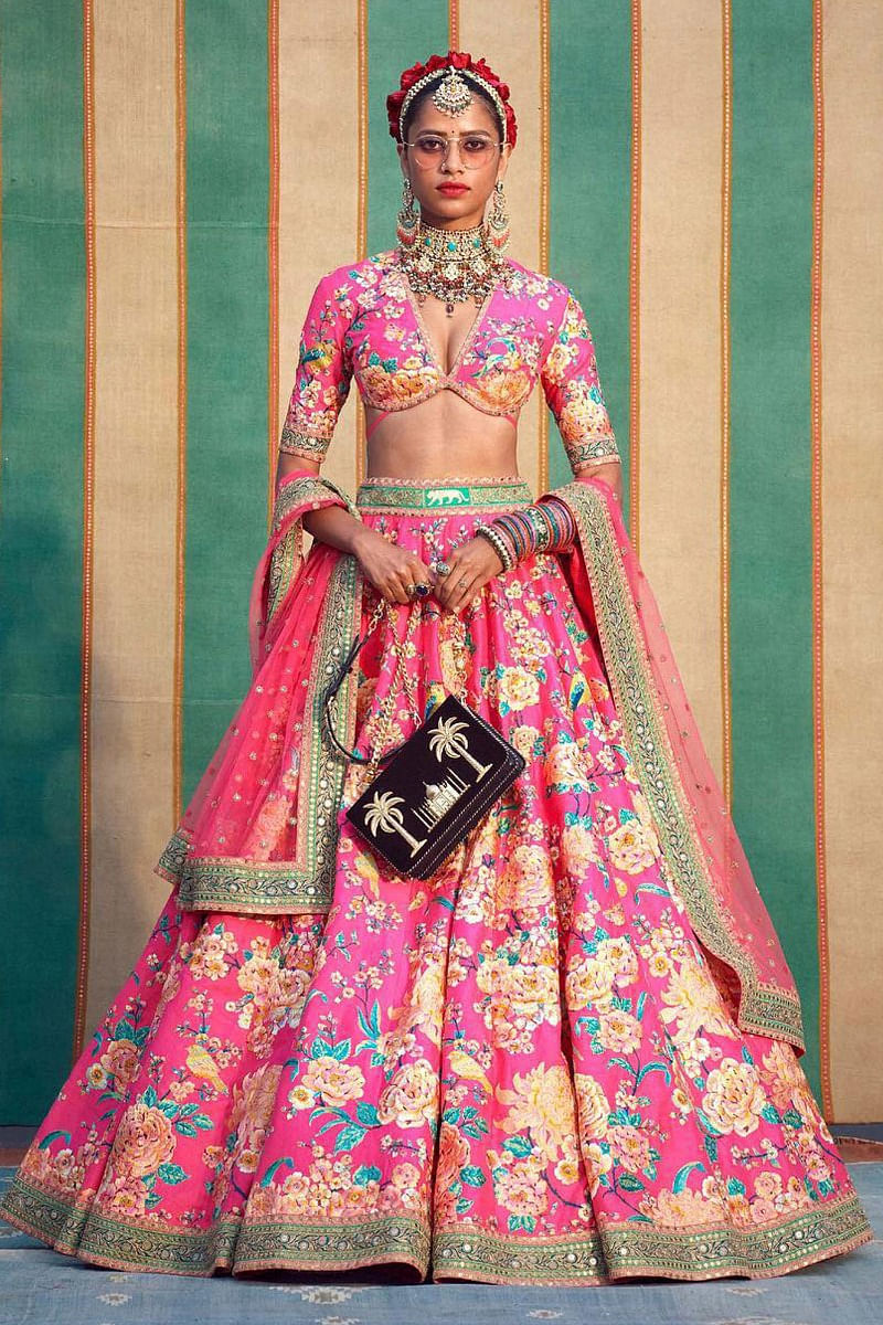 Gorgeous printed lehenga choli in magenta - G3-WLC13485 | G3fashion.com