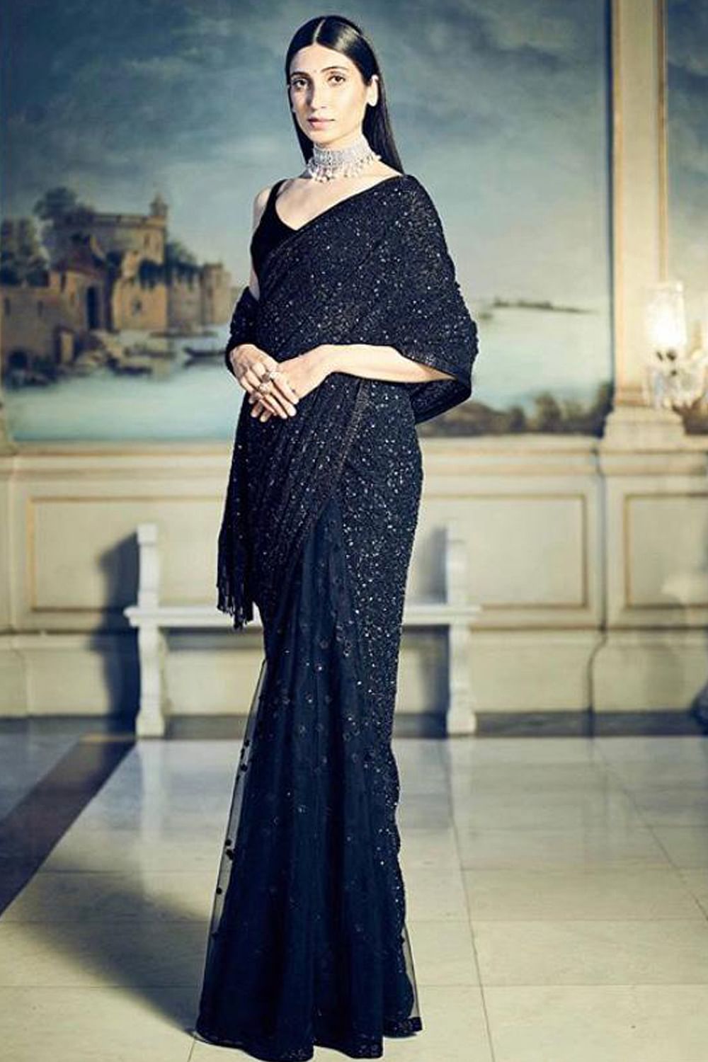 Sabyasachi lehenga black sales