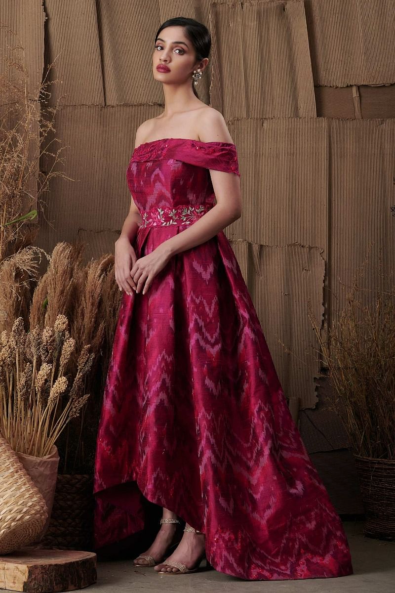 Off shoulder gown designs store
