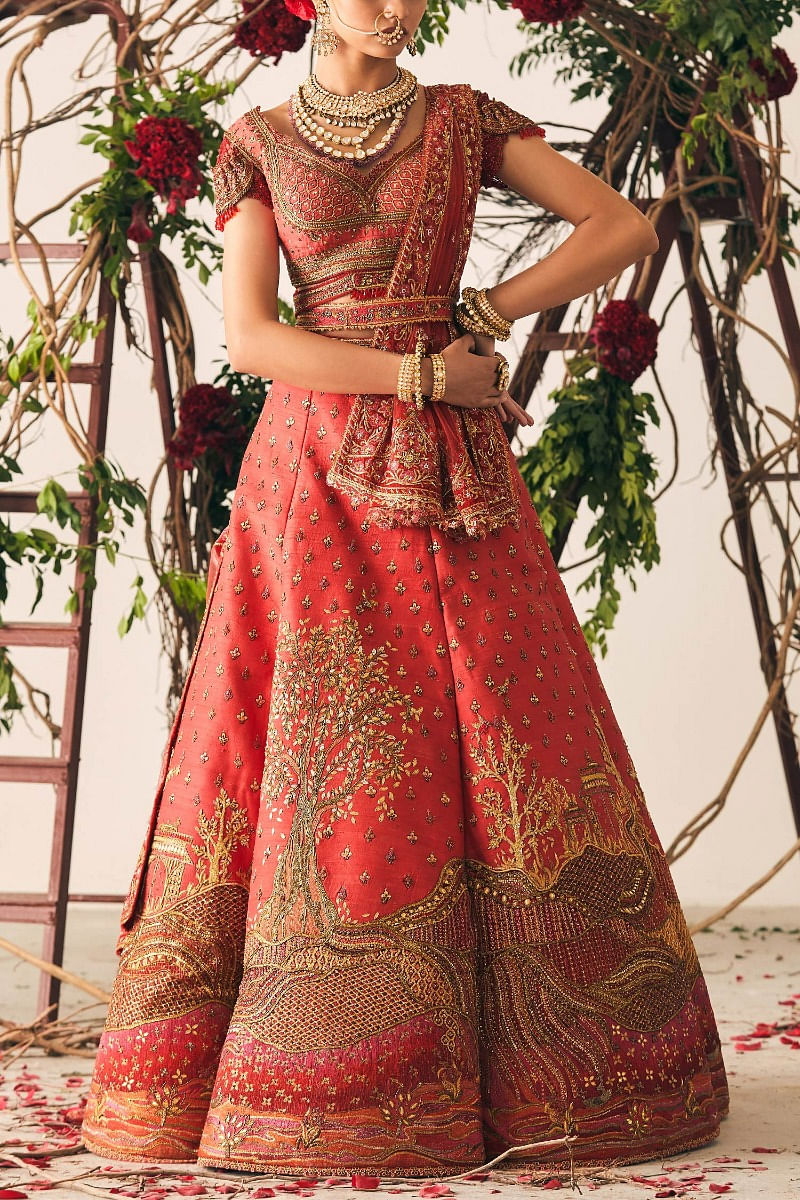 Buy Pink embroidered lehenga set by Sulakshana Monga at Aashni and Co