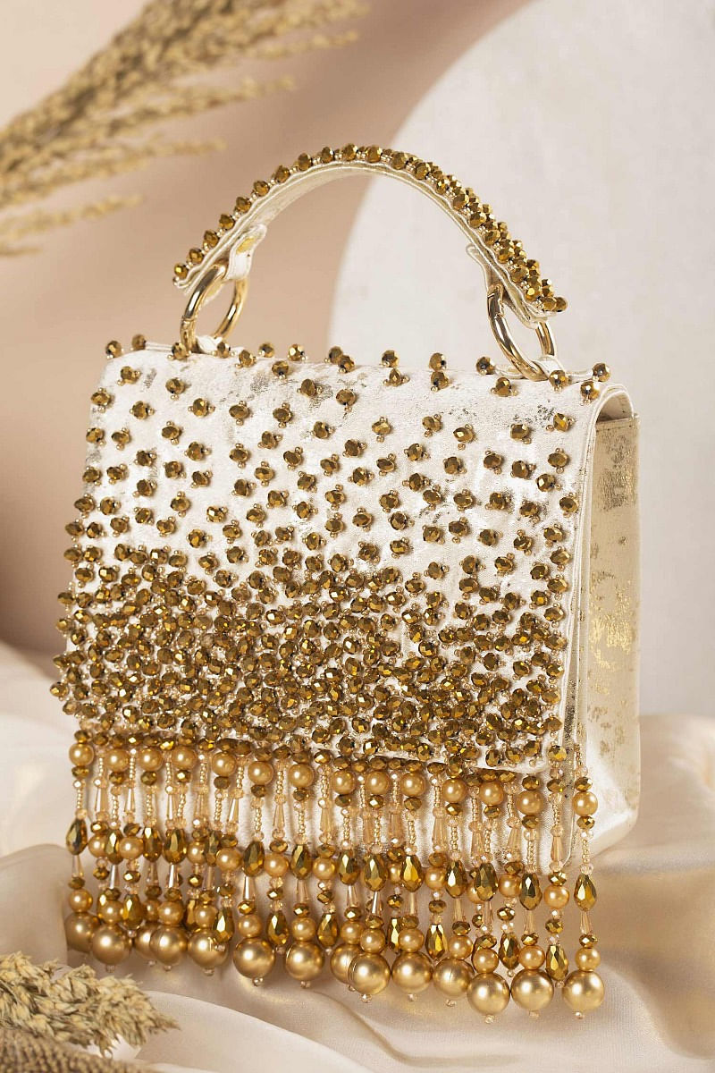 Luxury Fashion Brand Pearl Women's Handbag 2023 New Leather Diamond  Shoudler Crossbody Evening Bag Portable Rhinestone Lock Bags
