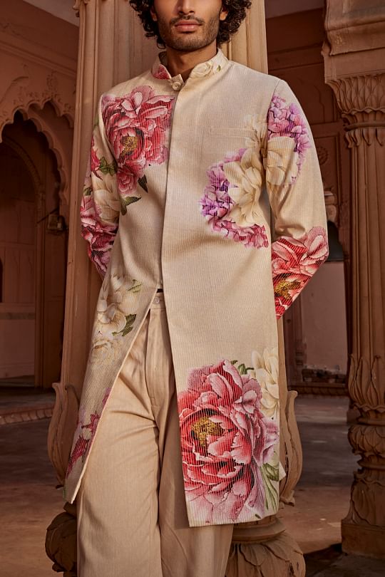Sherwani printed on sale