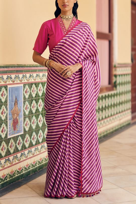 Striped best sale sarees online