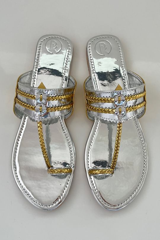 Kolhapuri shop chappal silver