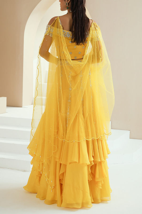 Buy Designer Ruffle Lehengas for Women Aashni Co