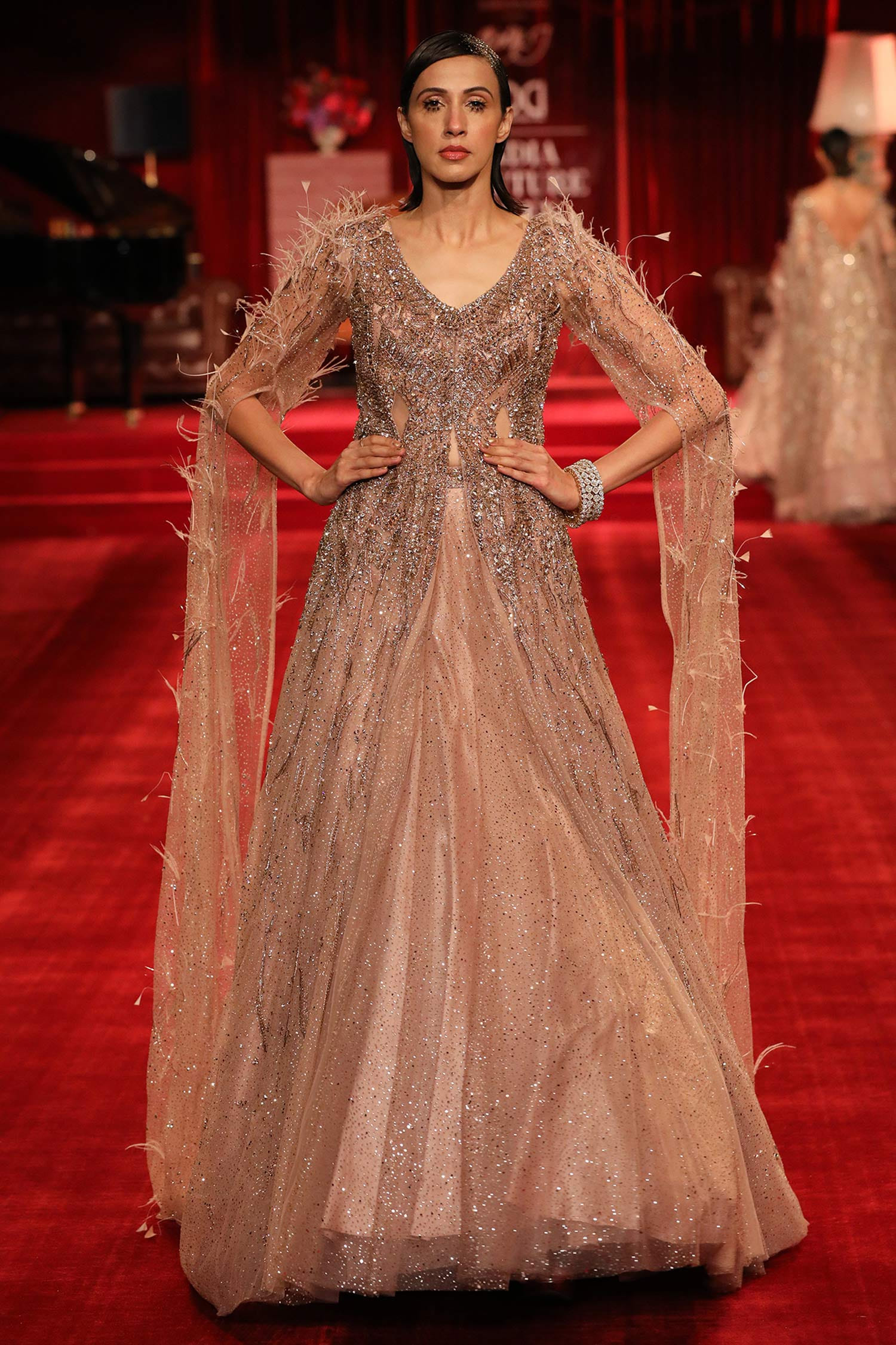 Buy Lilac embroidered gown by Dolly J at Aashni and Co