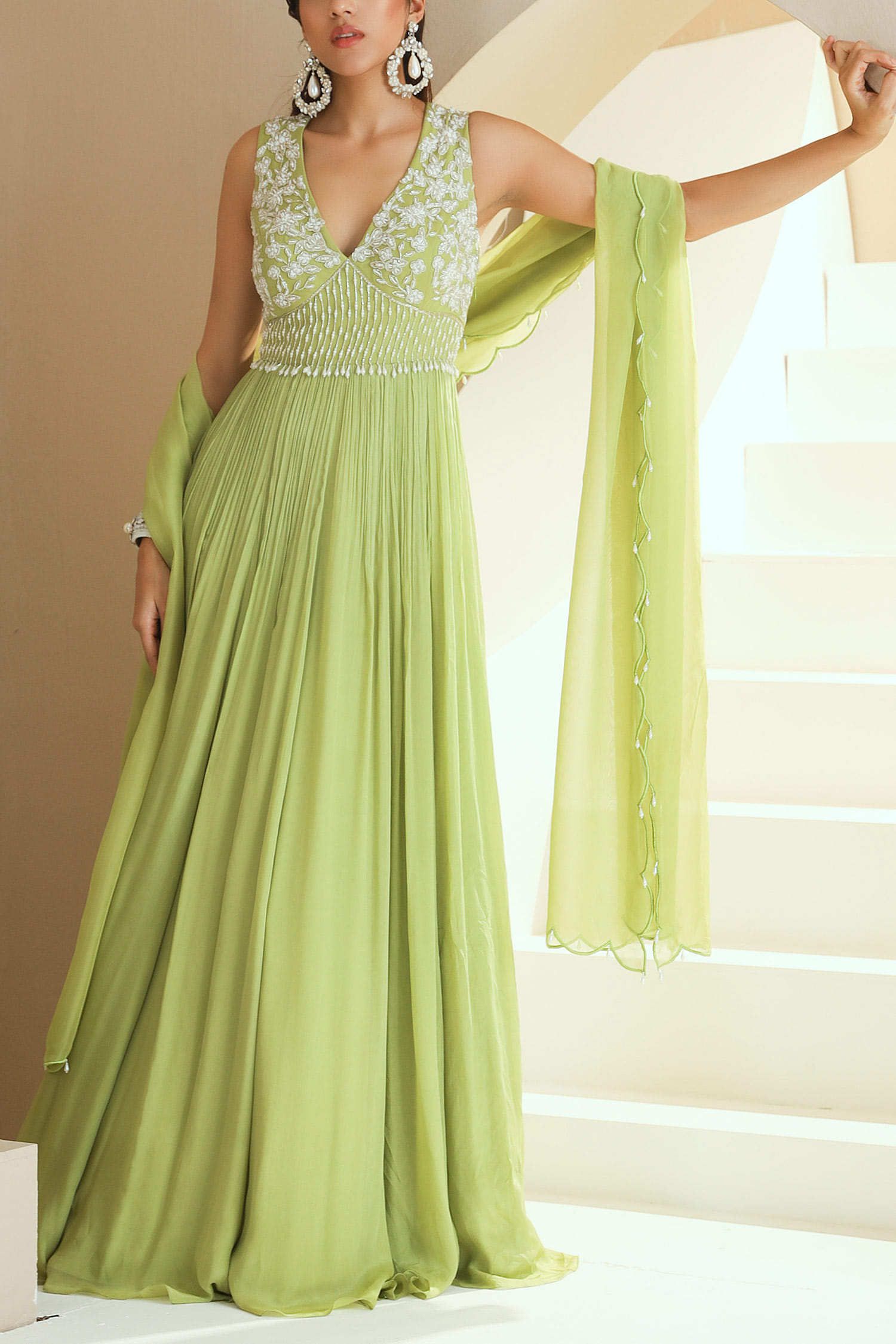 Black and blue kurta set designed by Nadine at AASHNI+CO.